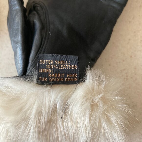Byrnes & Baker Leather Gloves Rabbit Fur Lining Size M - NWOT - Picture 9 of 9